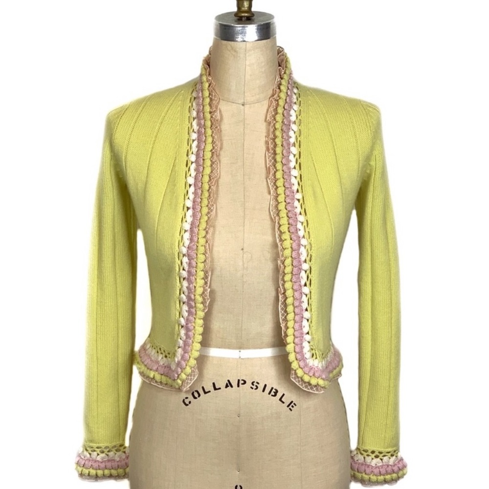 CHANEL cashmere blend open front cardigan